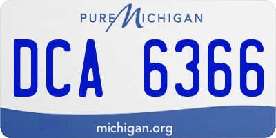 MI license plate DCA6366