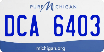 MI license plate DCA6403