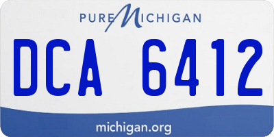 MI license plate DCA6412
