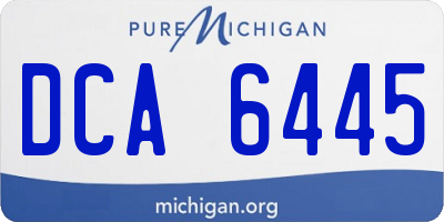 MI license plate DCA6445