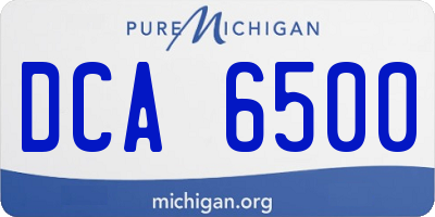 MI license plate DCA6500