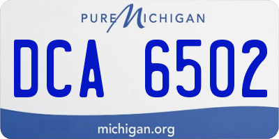 MI license plate DCA6502