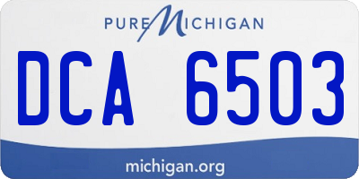 MI license plate DCA6503
