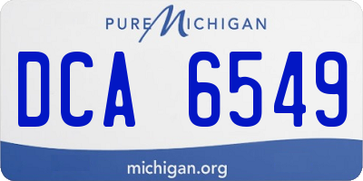 MI license plate DCA6549