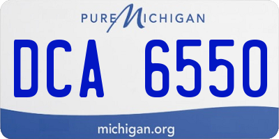 MI license plate DCA6550