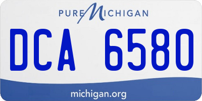 MI license plate DCA6580