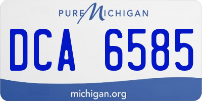 MI license plate DCA6585