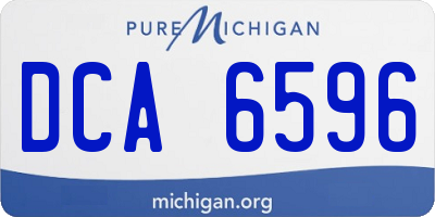 MI license plate DCA6596