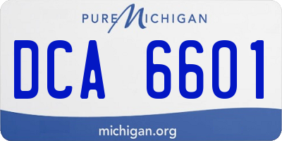 MI license plate DCA6601