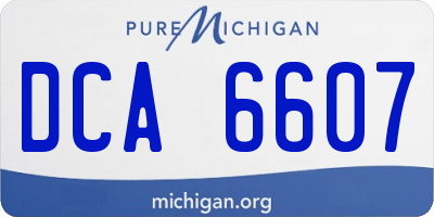 MI license plate DCA6607