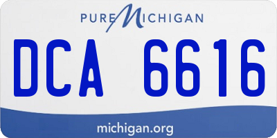 MI license plate DCA6616