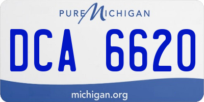 MI license plate DCA6620