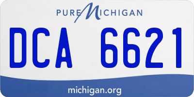 MI license plate DCA6621