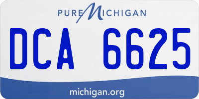 MI license plate DCA6625