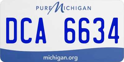 MI license plate DCA6634