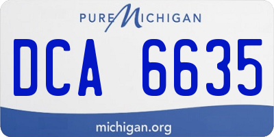 MI license plate DCA6635
