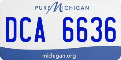 MI license plate DCA6636