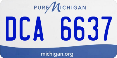 MI license plate DCA6637