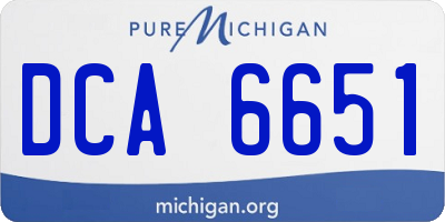 MI license plate DCA6651