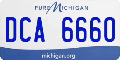 MI license plate DCA6660