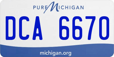 MI license plate DCA6670