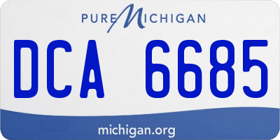 MI license plate DCA6685