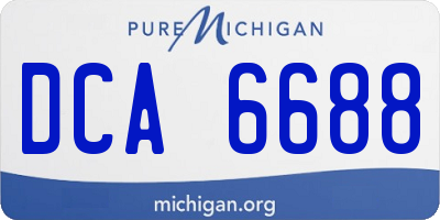MI license plate DCA6688