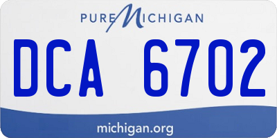 MI license plate DCA6702