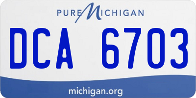 MI license plate DCA6703