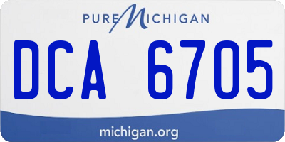 MI license plate DCA6705