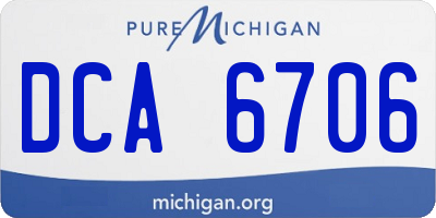 MI license plate DCA6706