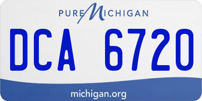 MI license plate DCA6720