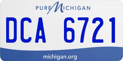 MI license plate DCA6721