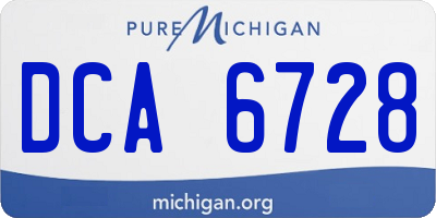 MI license plate DCA6728