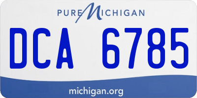 MI license plate DCA6785