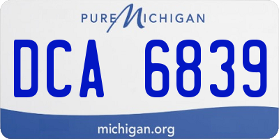 MI license plate DCA6839