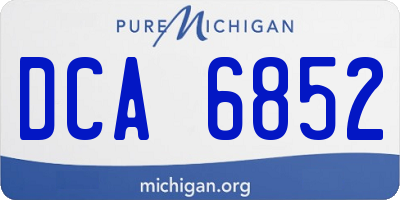 MI license plate DCA6852