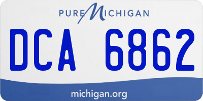 MI license plate DCA6862