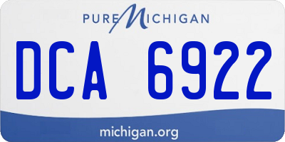 MI license plate DCA6922