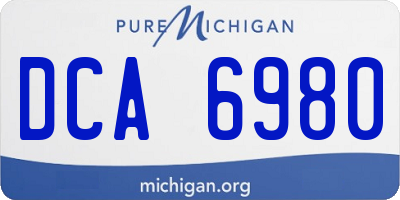 MI license plate DCA6980