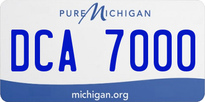 MI license plate DCA7000