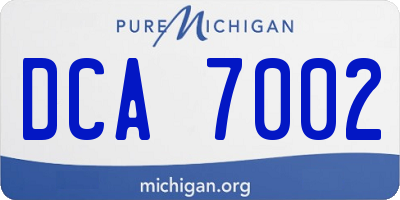 MI license plate DCA7002