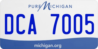 MI license plate DCA7005