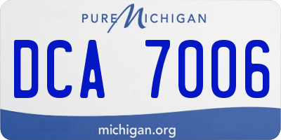 MI license plate DCA7006