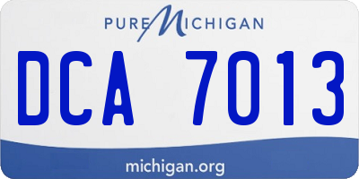 MI license plate DCA7013
