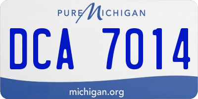 MI license plate DCA7014