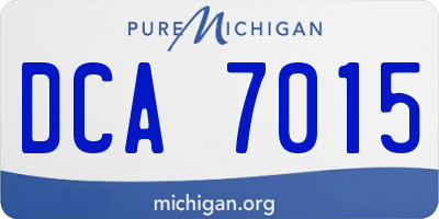 MI license plate DCA7015