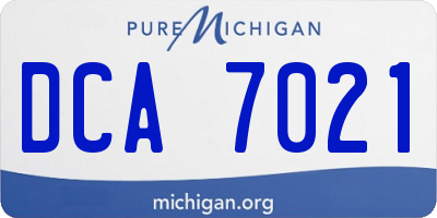 MI license plate DCA7021