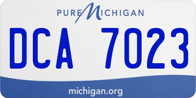 MI license plate DCA7023