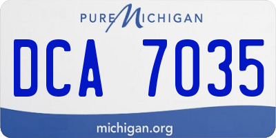 MI license plate DCA7035